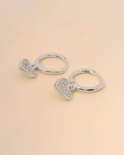 Pendientes Circonitas Corazón Largos