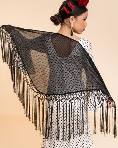 Mantón Negro Plumeti