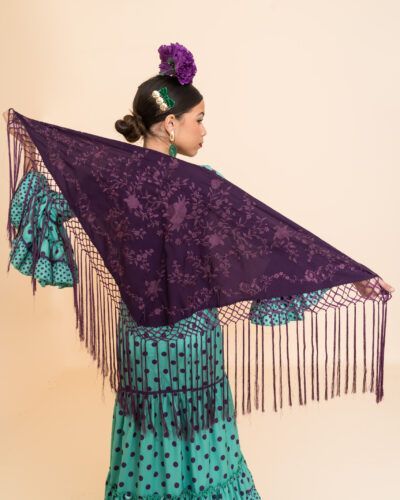 Mantón Morado Bordado Morado