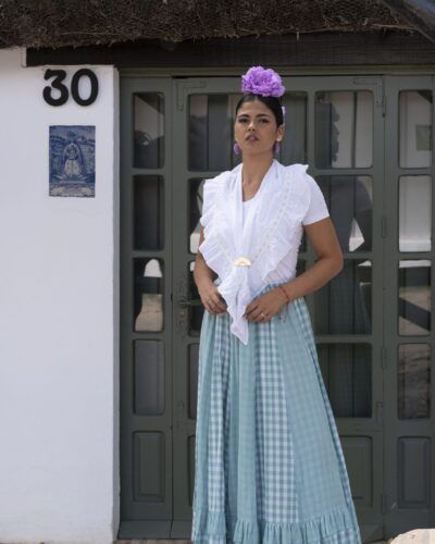 Falda Rociera Vichy Verde