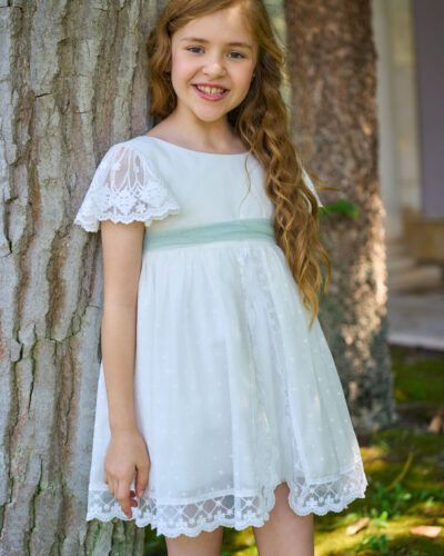 Vestido Niña Etamin Manga Corta