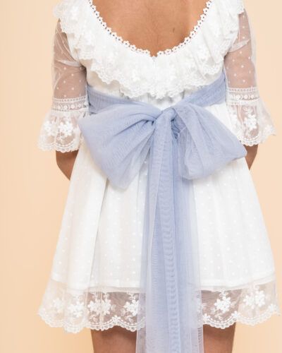 Vestido Bebé Etamin Lunar Pequeño Volante