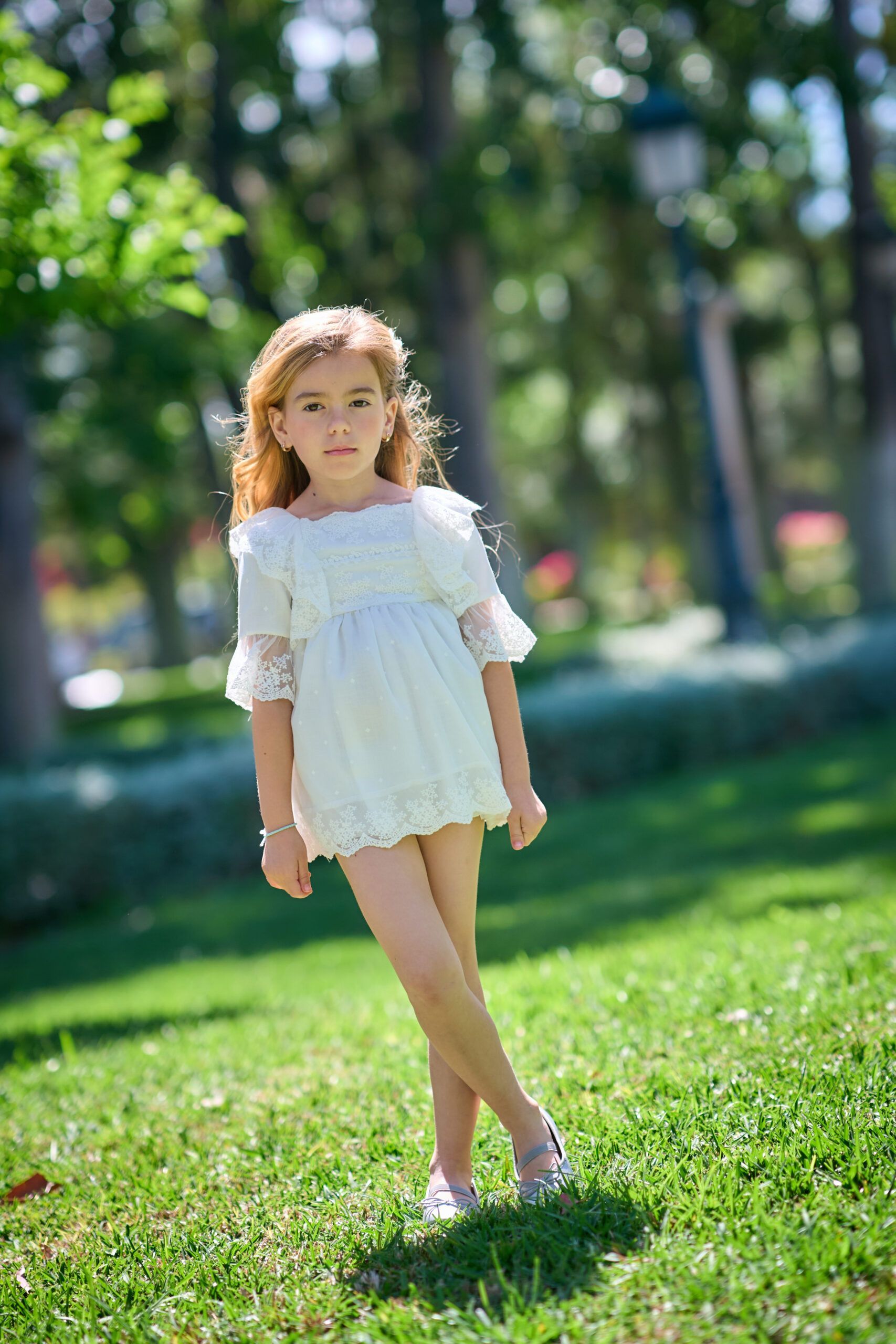 Vestido Niña Pequeña Etamin Cuadrille