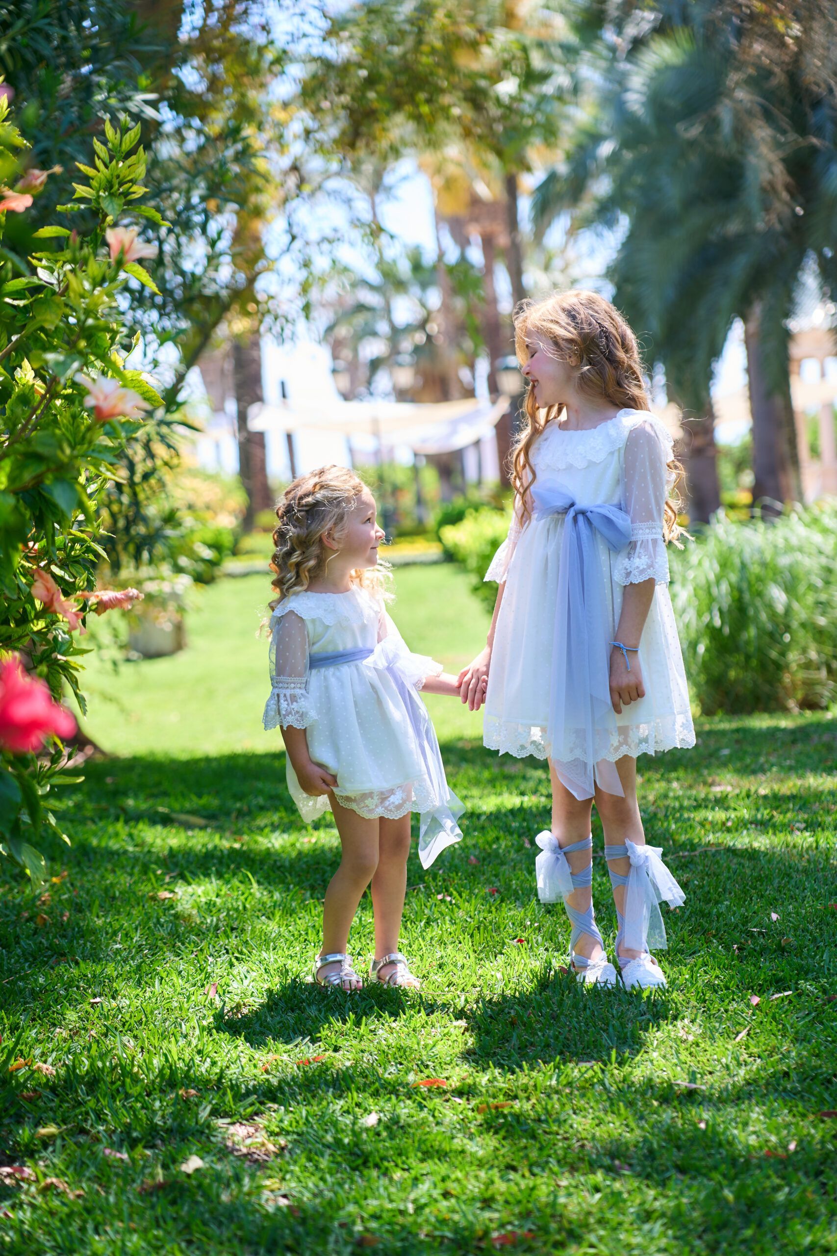 Vestido Niña Etamin Lunar Pequeño Volante - Imagen 3