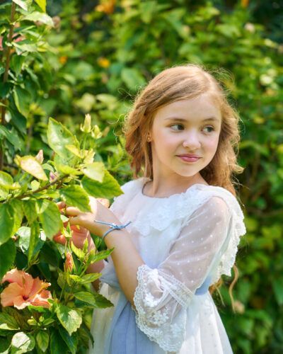 Vestido Niña Etamin Lunar Pequeño