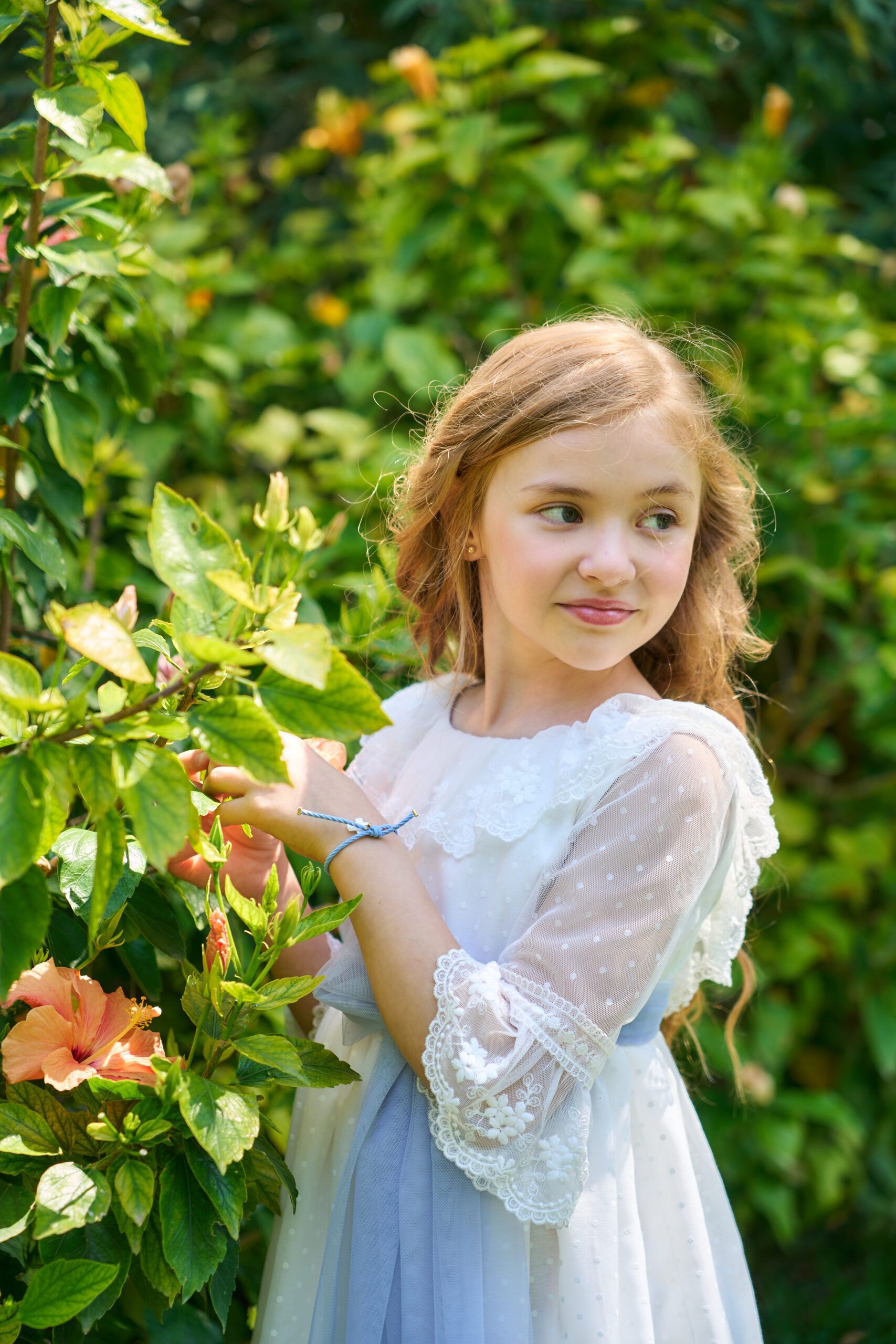Vestido Niña Etamin Lunar Pequeño