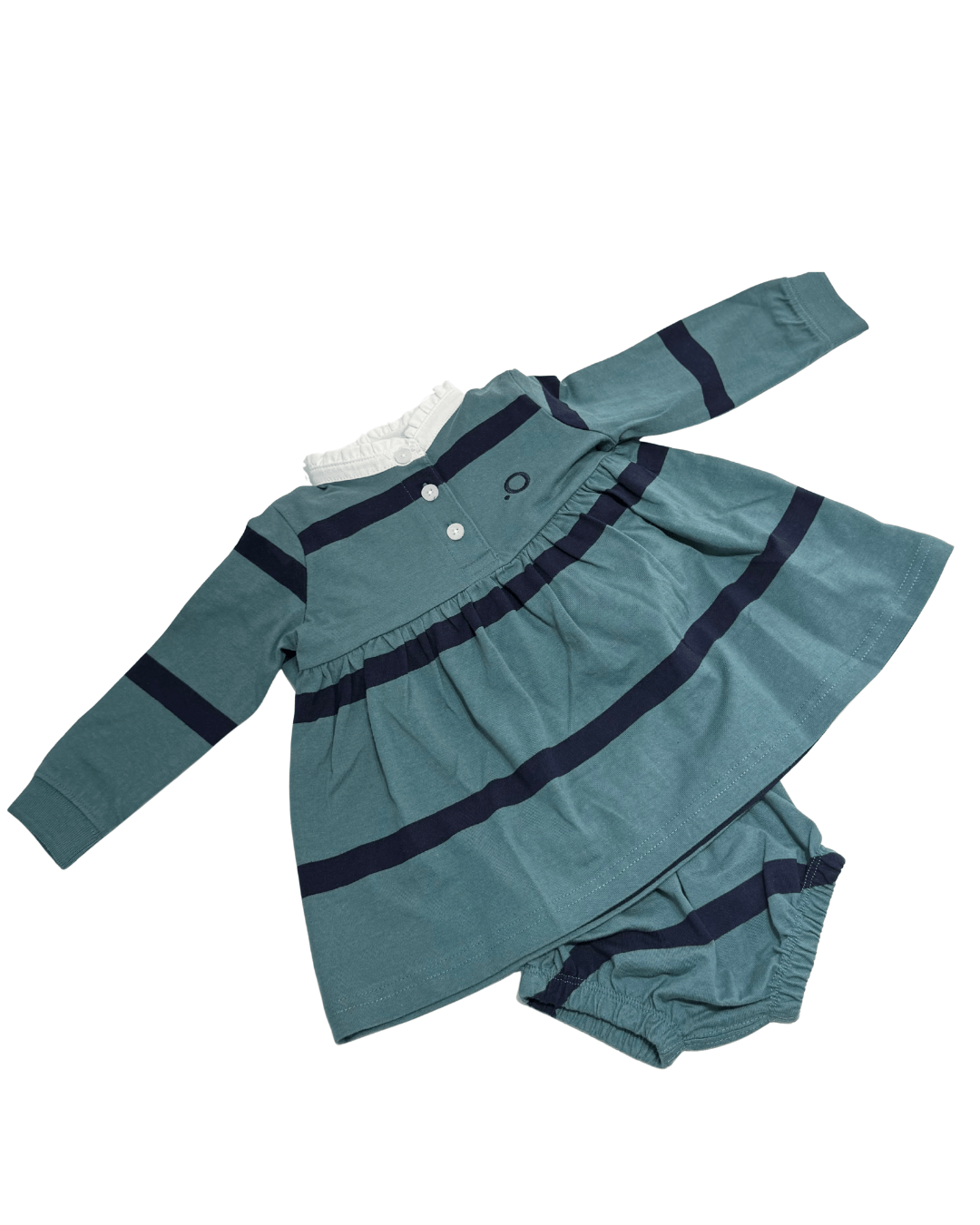 Vestido Polo Rayas Marino y Verdes - Imagen 3