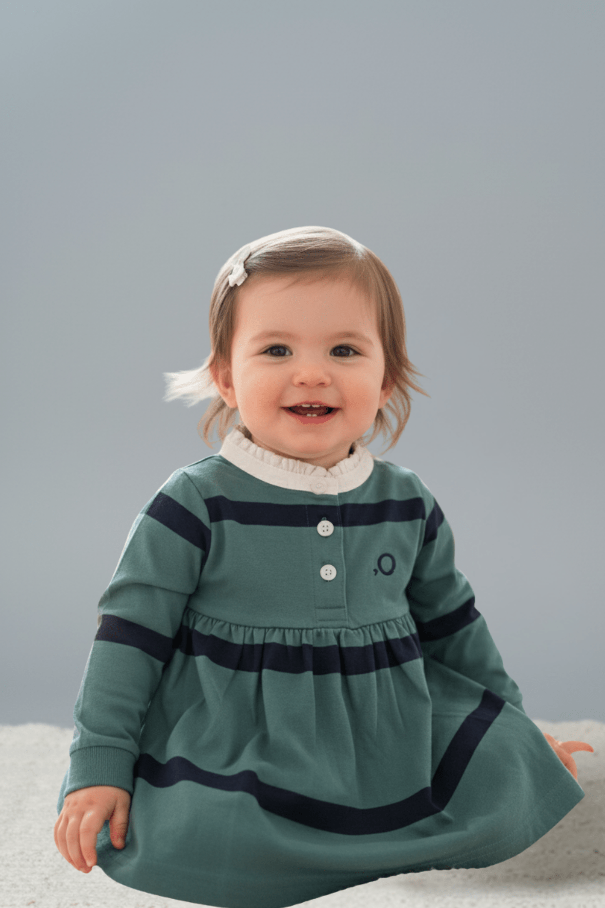 Vestido Polo Rayas Marino y Verdes