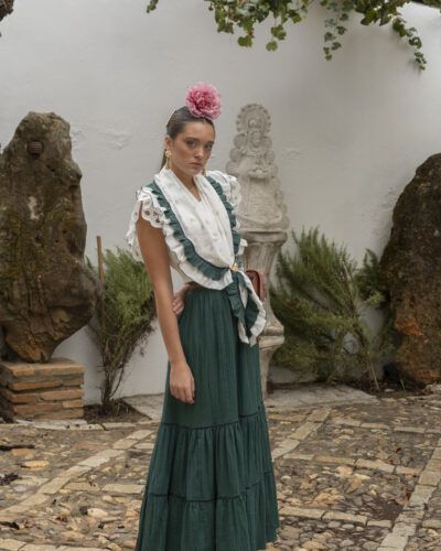 Falda Rociera Verde Botella